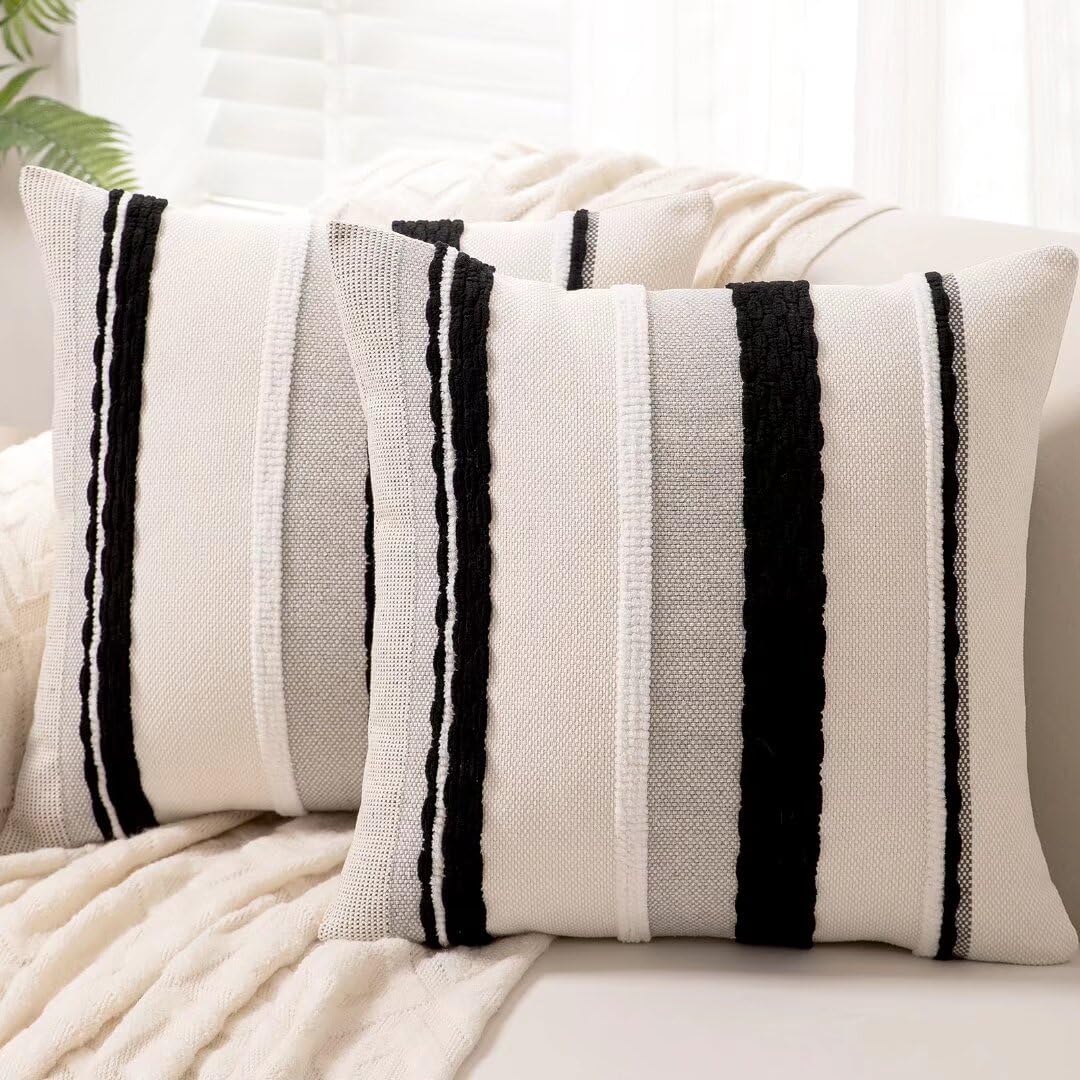 Boho Throw Pillow Covers Decorative Neutral Farmhouse Pillow case