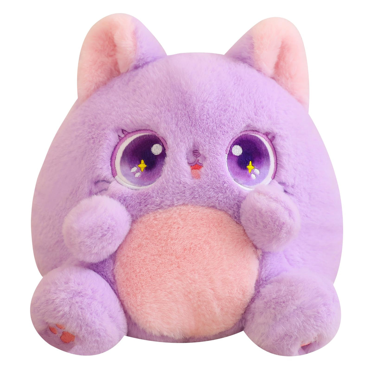 Fat Cat Plush Pillow, Green 14 Inch,Cute Stuffed Animal