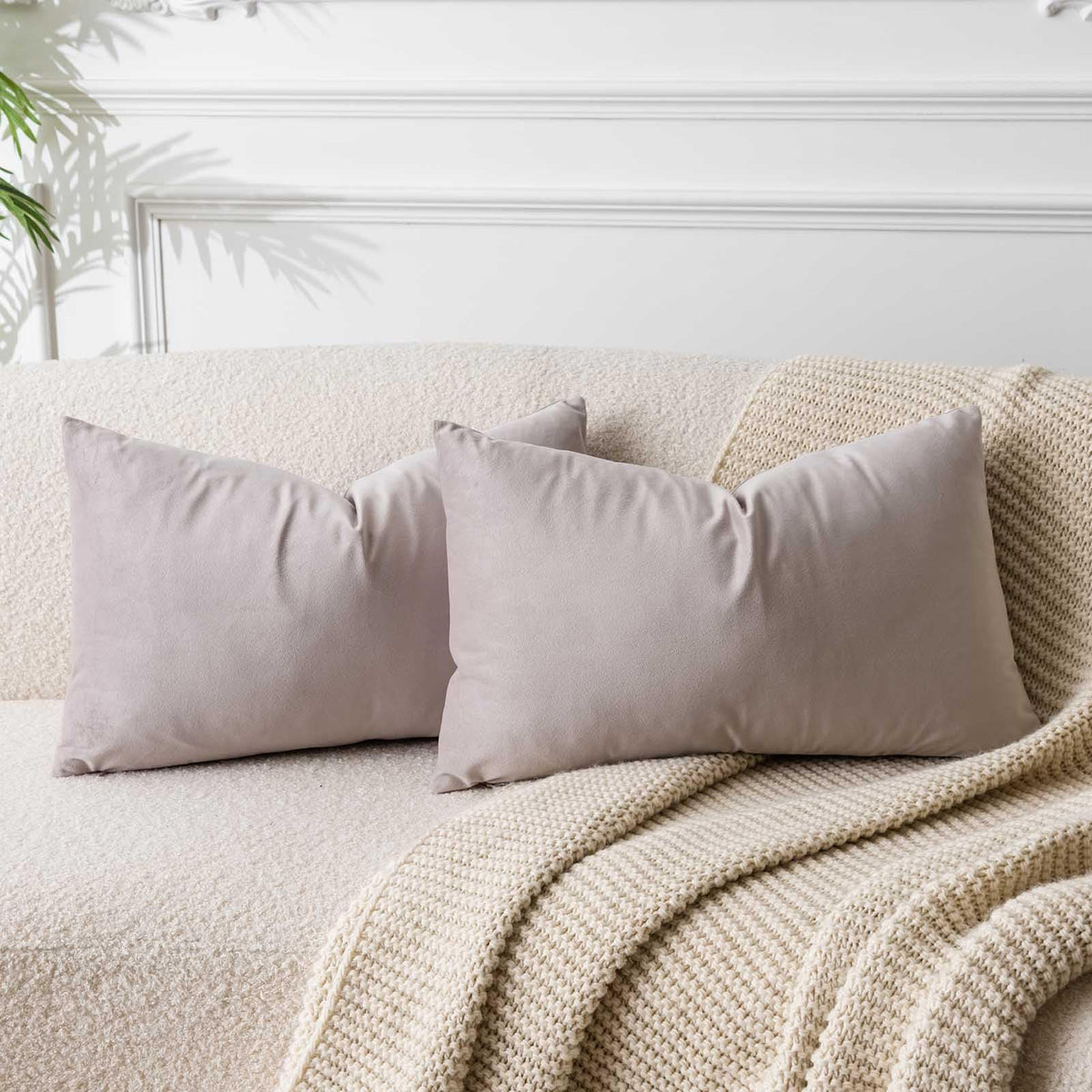 Velvet Throw Pillow Covers 18x18 for Couch Bed Sofa,Eggplant Purple