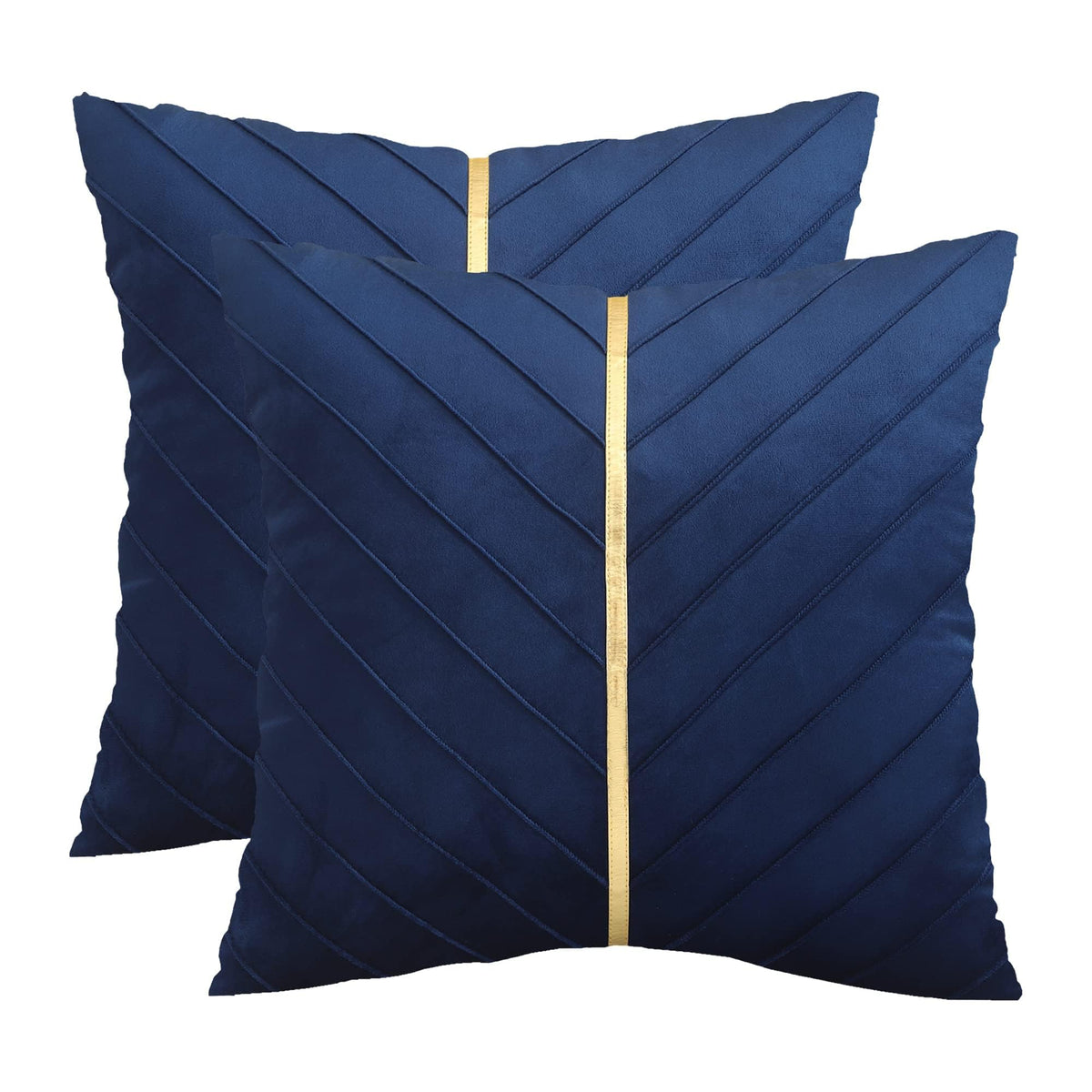Velvet Throw Pillow Covers 18x18 Pack of 2 Gold Decor Olive Green