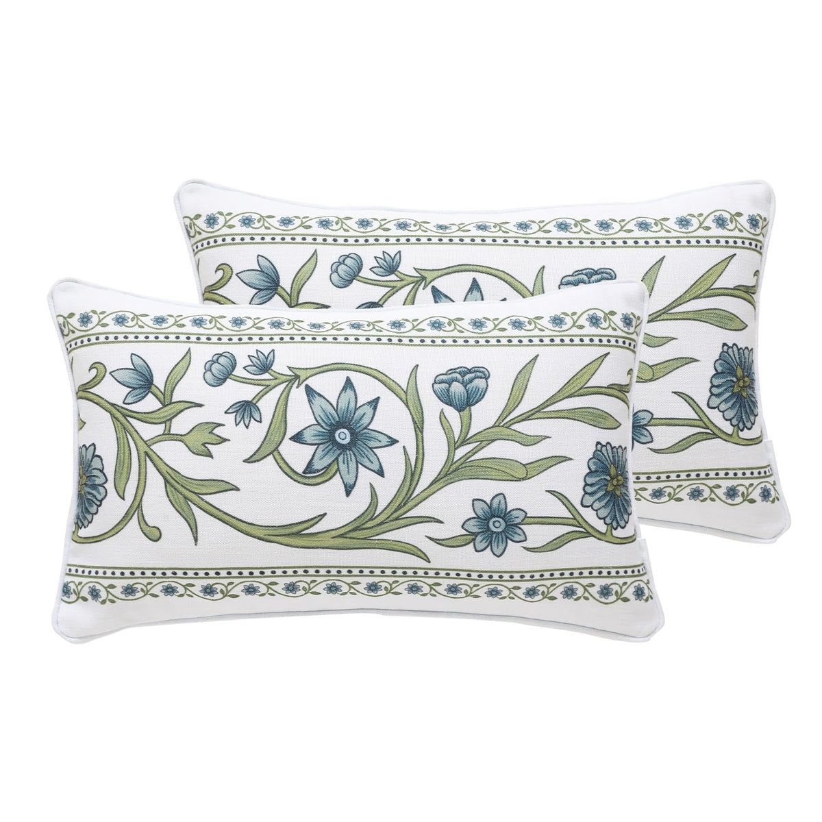 ISAENNE Vintage Elegant Linen Square Throw Pillow Cover,18"x18"-Albano A