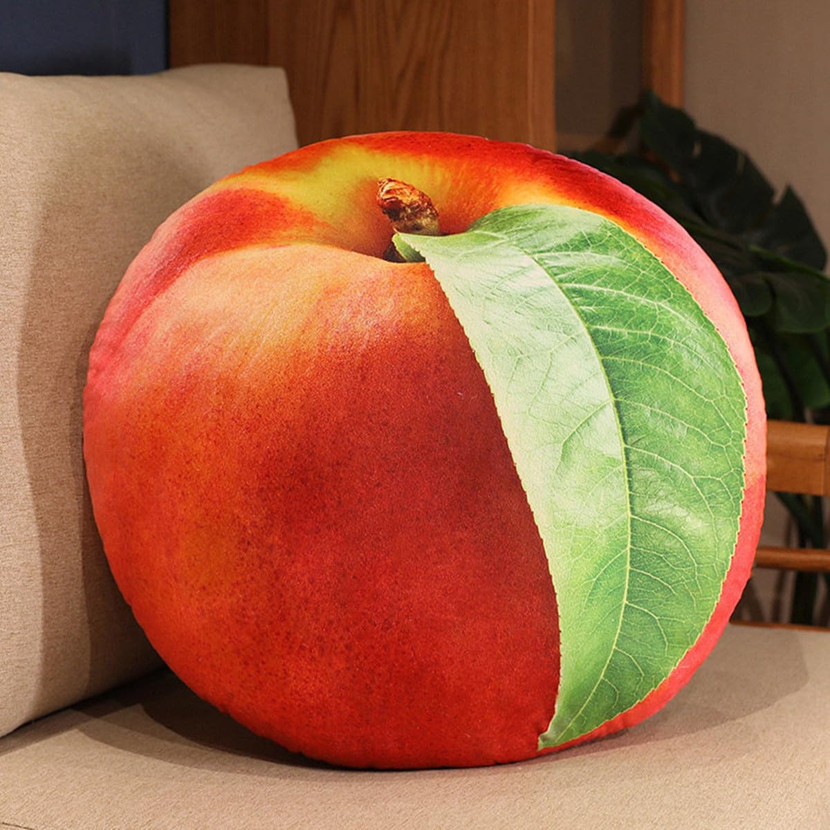 WAIUYIA Simulation Fruit Throw Pillow Kawaii Stuffed Fruit Plush Throw Pillow Decorative Cute Soft Fruit Plush Pillows Cushions for Bed Couch Chair Sofa Home Decor (Jackfruit)