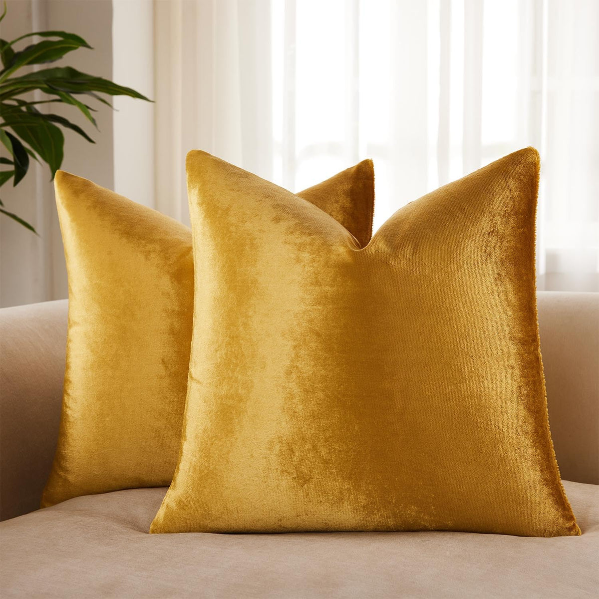 Velvet Throw Pillow Covers 18x18 for Couch Bed Sofa,Eggplant Purple