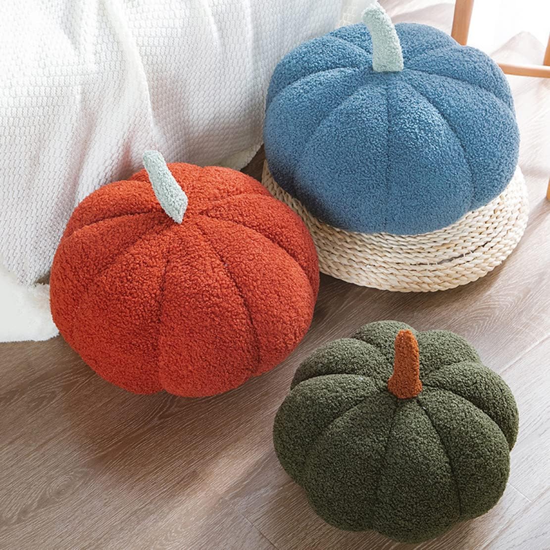 3D Simulated Pumpkin Pillow Plush Pillow Sofa Cushion (7.8inch, Red)