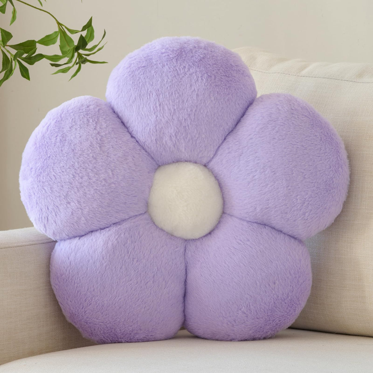 Zlgkjk Flower Pillow, Decorative Throw Pillows with Soft Plush for Couch Bed, Cute Daisy Pillow Cushion Home Decor Floral Throw Pillow (Blue, 14.9 Inches)