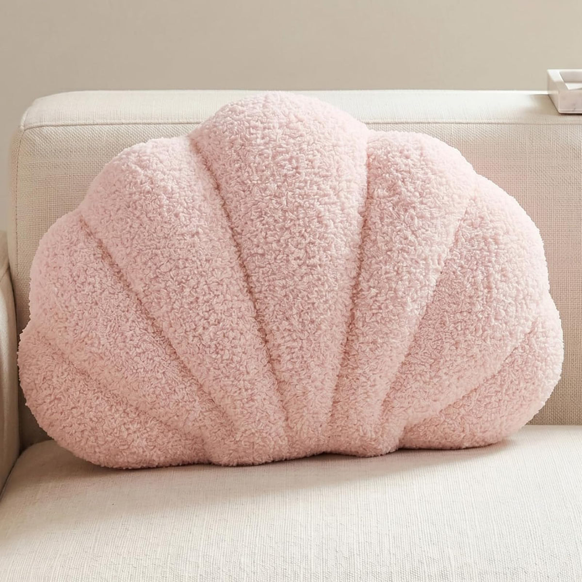 Shell Pillow,Light Pink Seashell Pillow 13x10 Inch
