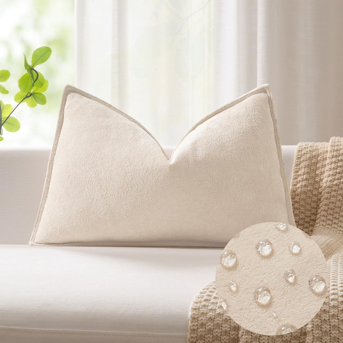 Kevin Textile Soft Waterproof Pillow Covers 20x20 Inch 2 Pack, Moss Green