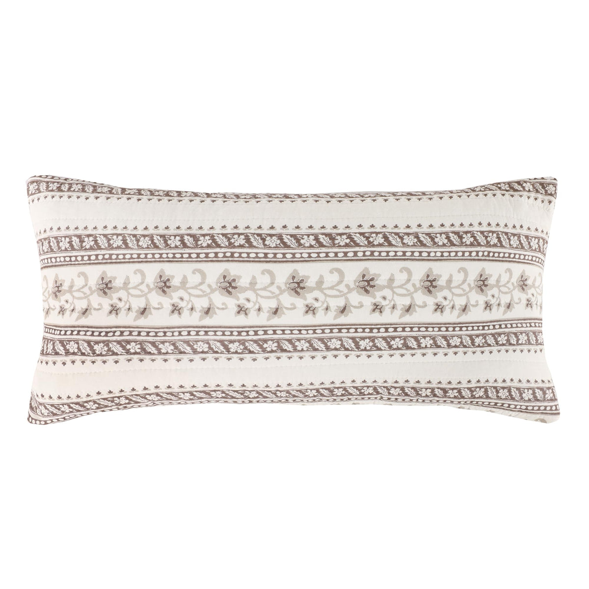 Levtex Home - Adare Taupe - Decorative Pillow (18x18in.) - Floral - Taupe, Grey and Cream