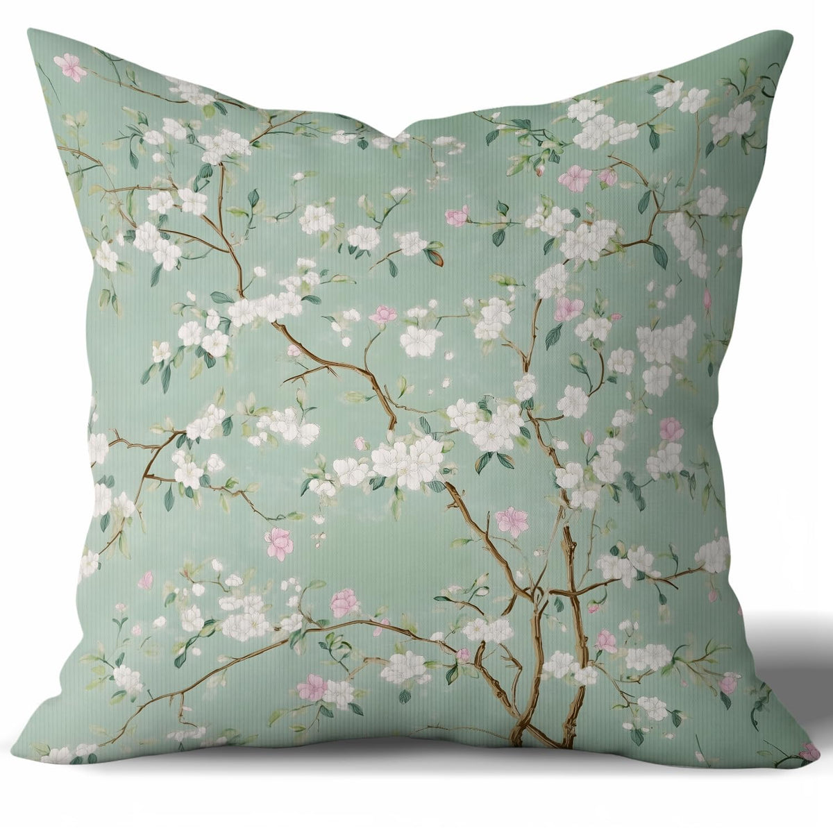 Vintage Blue Floral Throw Pillow Covers 18x18inch,William Morris Inspired Botanical Art Decorative Pillowcase Cushion Cover for Sofa Living Room Bed,Square Home Decor