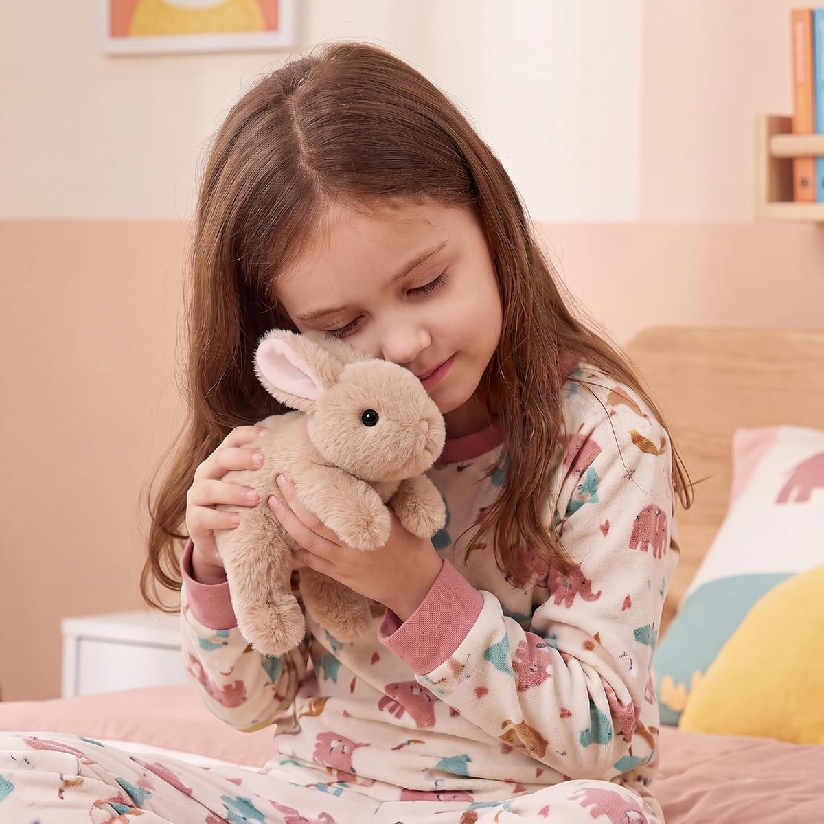 PEACH CAT Brown Bunny Stuffed Animal Cute Plushies Birthday Gifts for Kids
