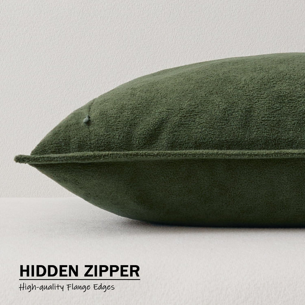 Kevin Textile Soft Waterproof Pillow Covers 20x20 Inch 2 Pack, Moss Green