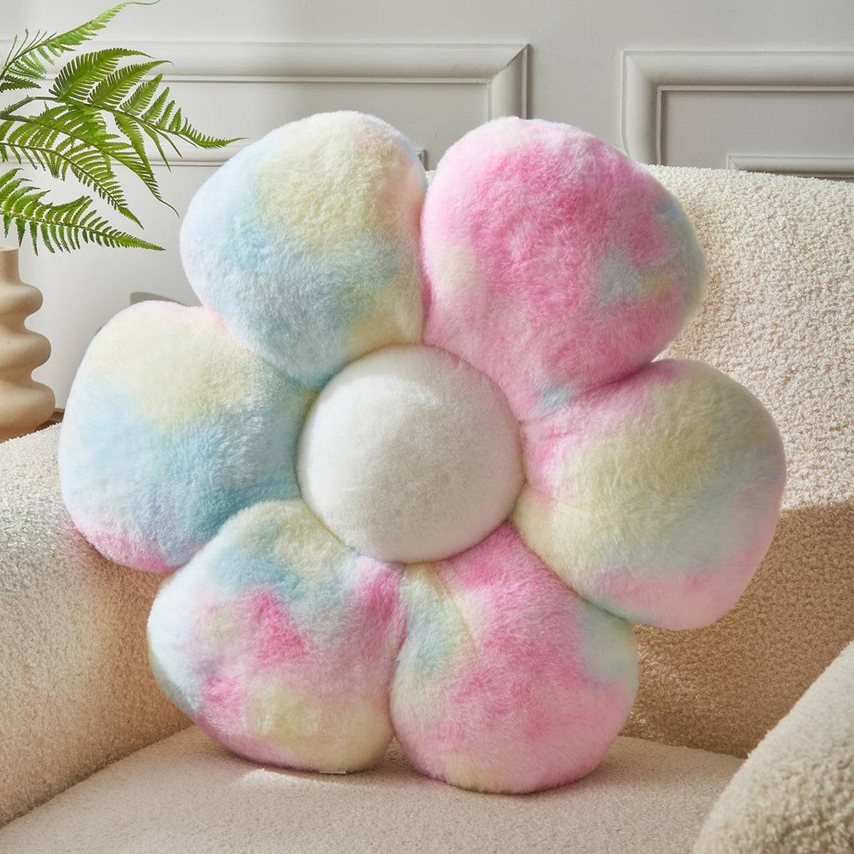 Flower Pillow,19.6In Daisy Pillow Blue Throw Pillows