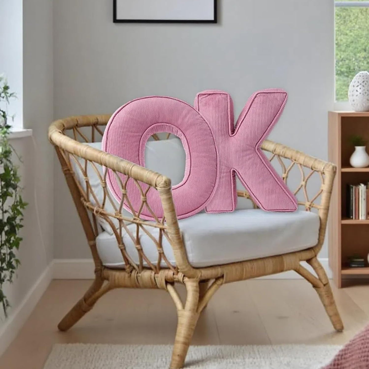 Pink Letter Plush Pillow, Letter Hugging Throw Pillows, Decorative Corduroy Initial Letter Shaped Throw Pillows, Alphabet Pillows A to Z for Sofa Bedroom Living Room (13.39, Inches, 3.54, Inches, P)