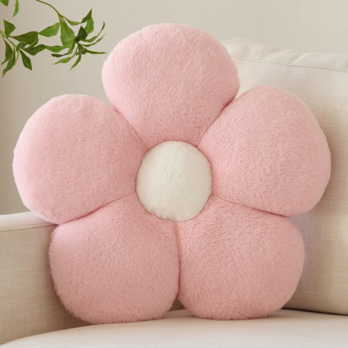 Zlgkjk Flower Pillow, Decorative Throw Pillows with Soft Plush for Couch Bed, Cute Daisy Pillow Cushion Home Decor Floral Throw Pillow (Blue, 14.9 Inches)