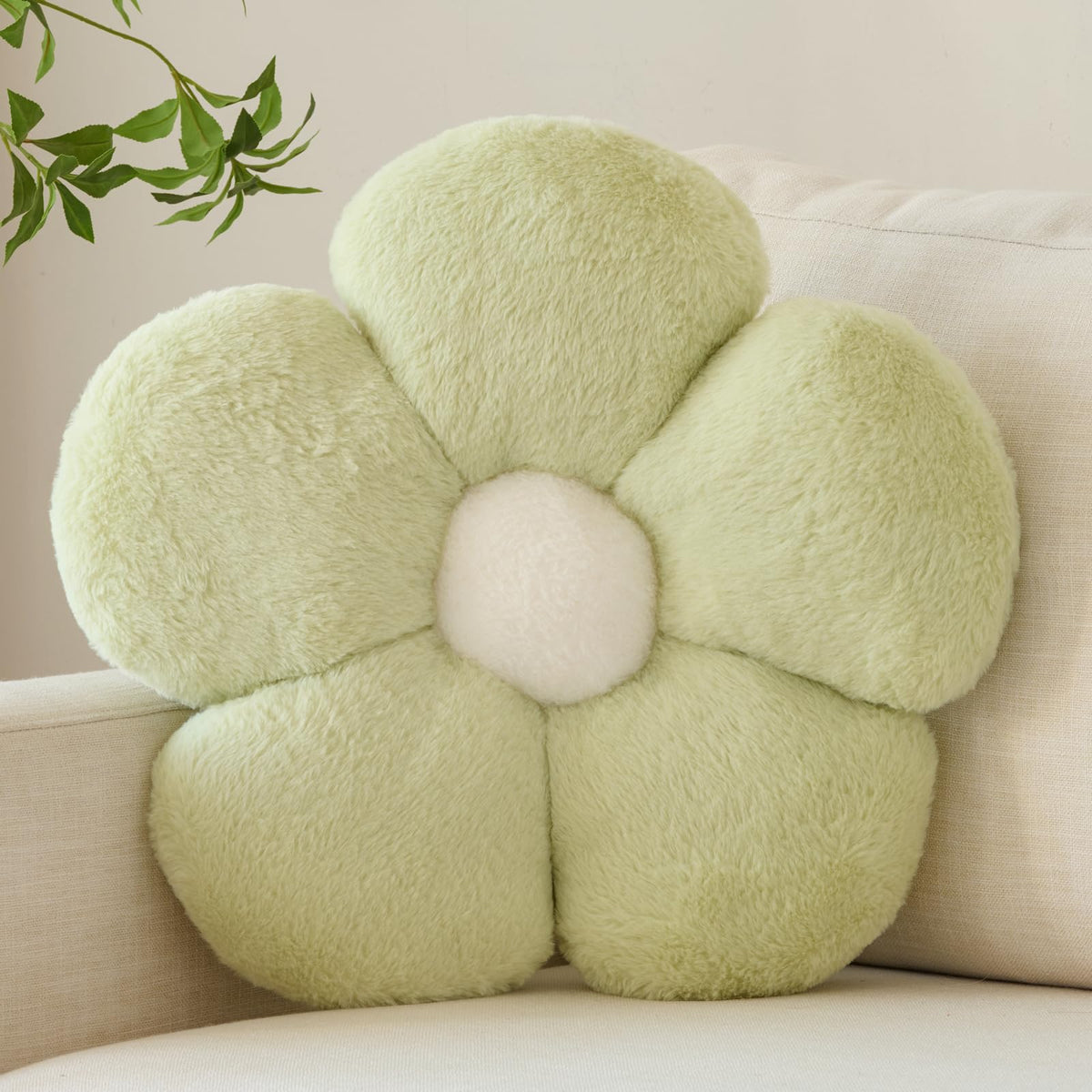 Zlgkjk Flower Pillow, Decorative Throw Pillows with Soft Plush for Couch Bed, Cute Daisy Pillow Cushion Home Decor Floral Throw Pillow (Blue, 14.9 Inches)