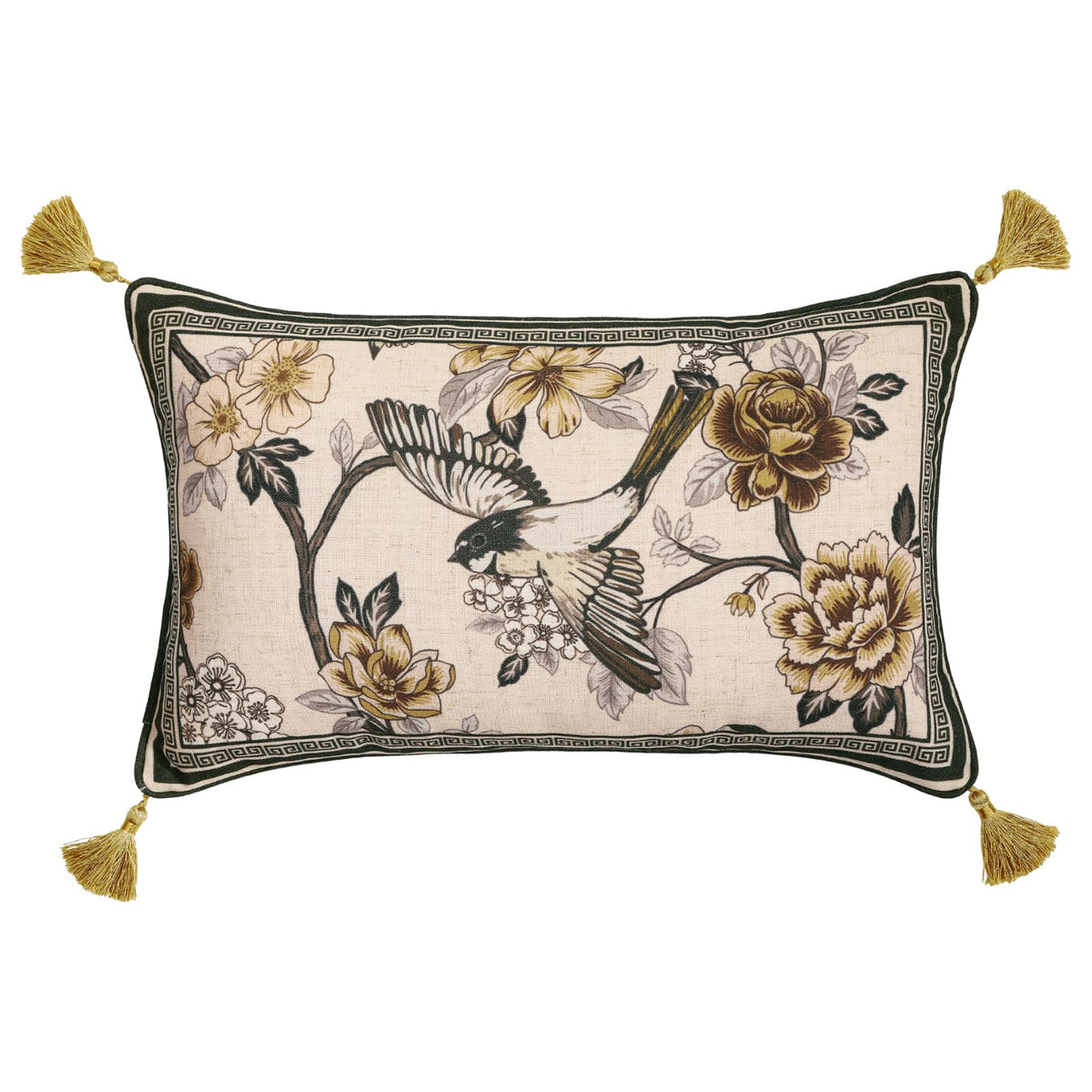 ISAENNE Vintage Elegant Linen Square Throw Pillow Cover,18"x18"-Albano A