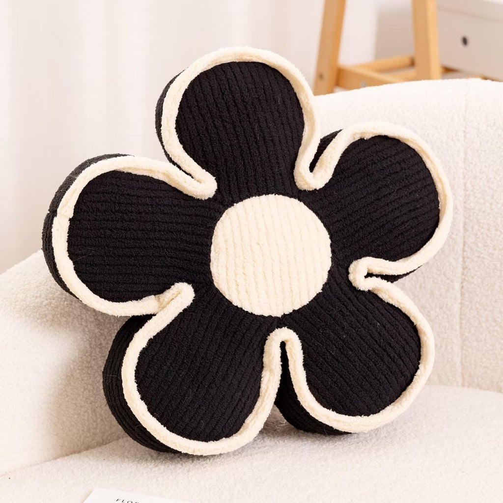 Kcvvcr Flower Pillow, Soft Shaped Floor Cushion, Decorative Throw Pillow, Seating Cushion, Plush Room Decor Pillows for Sofa Couch Bed (13.7 Inch, Ivory)