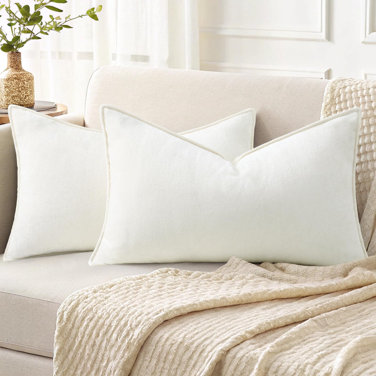 decorUhome Chenille Ultimate Gray Throw Pillow Covers 18x18 Set of 2
