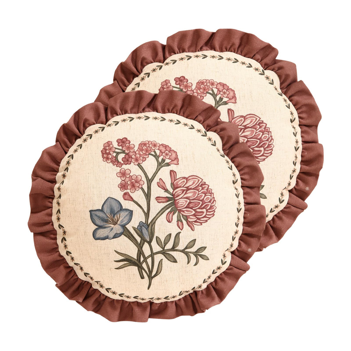 ISAENNE Vintage Elegant Linen Square Throw Pillow Cover,18"x18"-Albano A