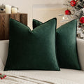 MIULEE Decorative Brown Velvet Throw Pillow Covers for Couch 18x18 Inch