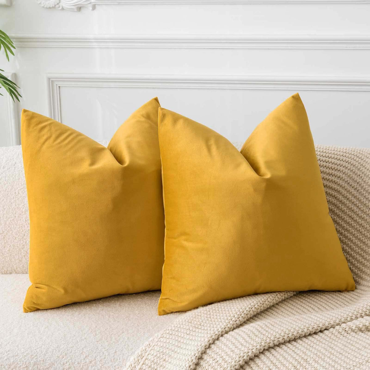 Velvet Throw Pillow Covers 18x18 for Couch Bed Sofa,Eggplant Purple