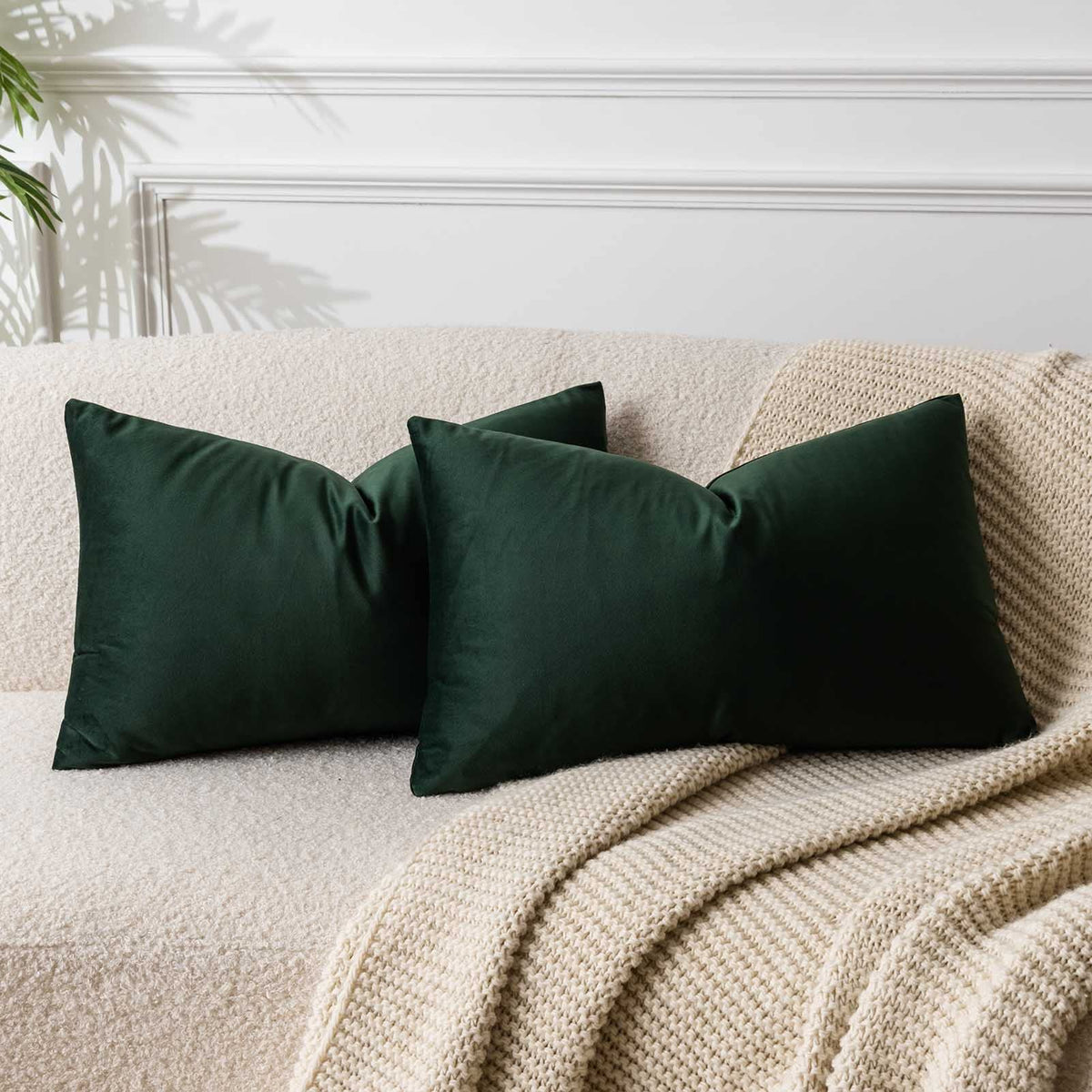 Velvet Throw Pillow Covers 18x18 for Couch Bed Sofa,Eggplant Purple