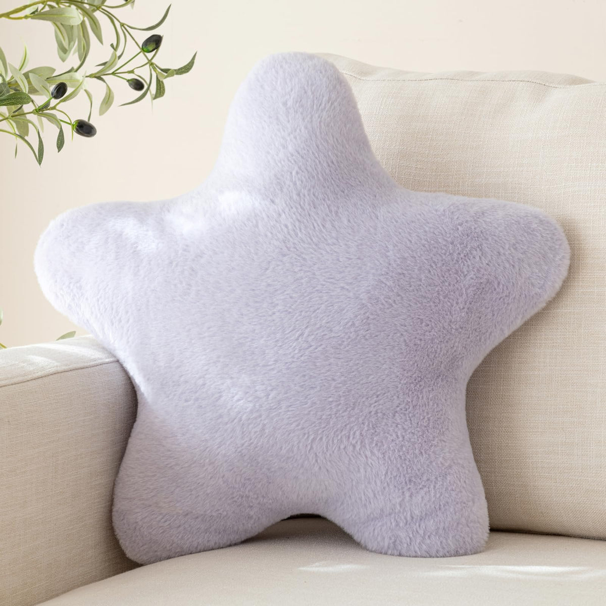 Star Pillow, Decorative Throw Pillow with Plush for Couch, Cute Decor Pillows for Bed, Aesthetic Star Shaped Pillow Fun Cushion for Sofa Living Room (Goose Yellow, 14.9 Inches)