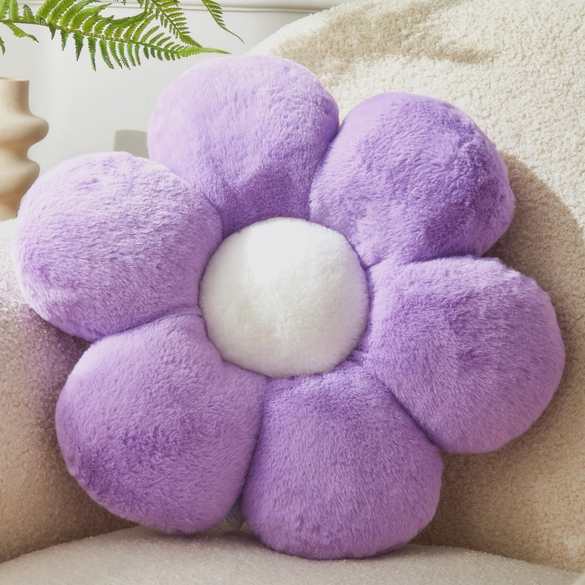 Flower Pillow,19.6In Daisy Pillow Blue Throw Pillows