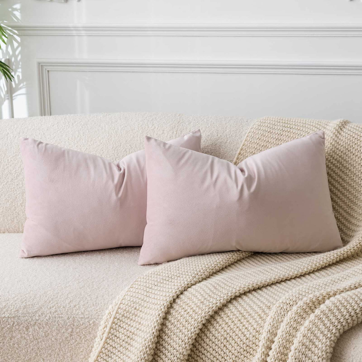 Velvet Throw Pillow Covers 18x18 for Couch Bed Sofa,Eggplant Purple