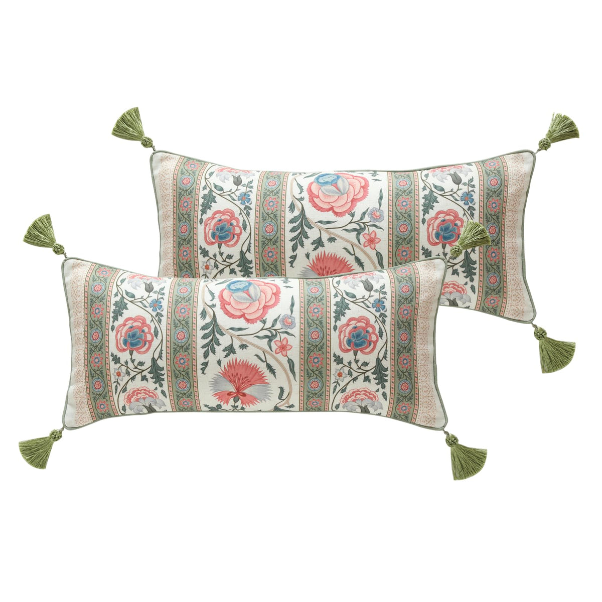 ISAENNE Vintage Elegant Linen Square Throw Pillow Cover,18"x18"-Albano A