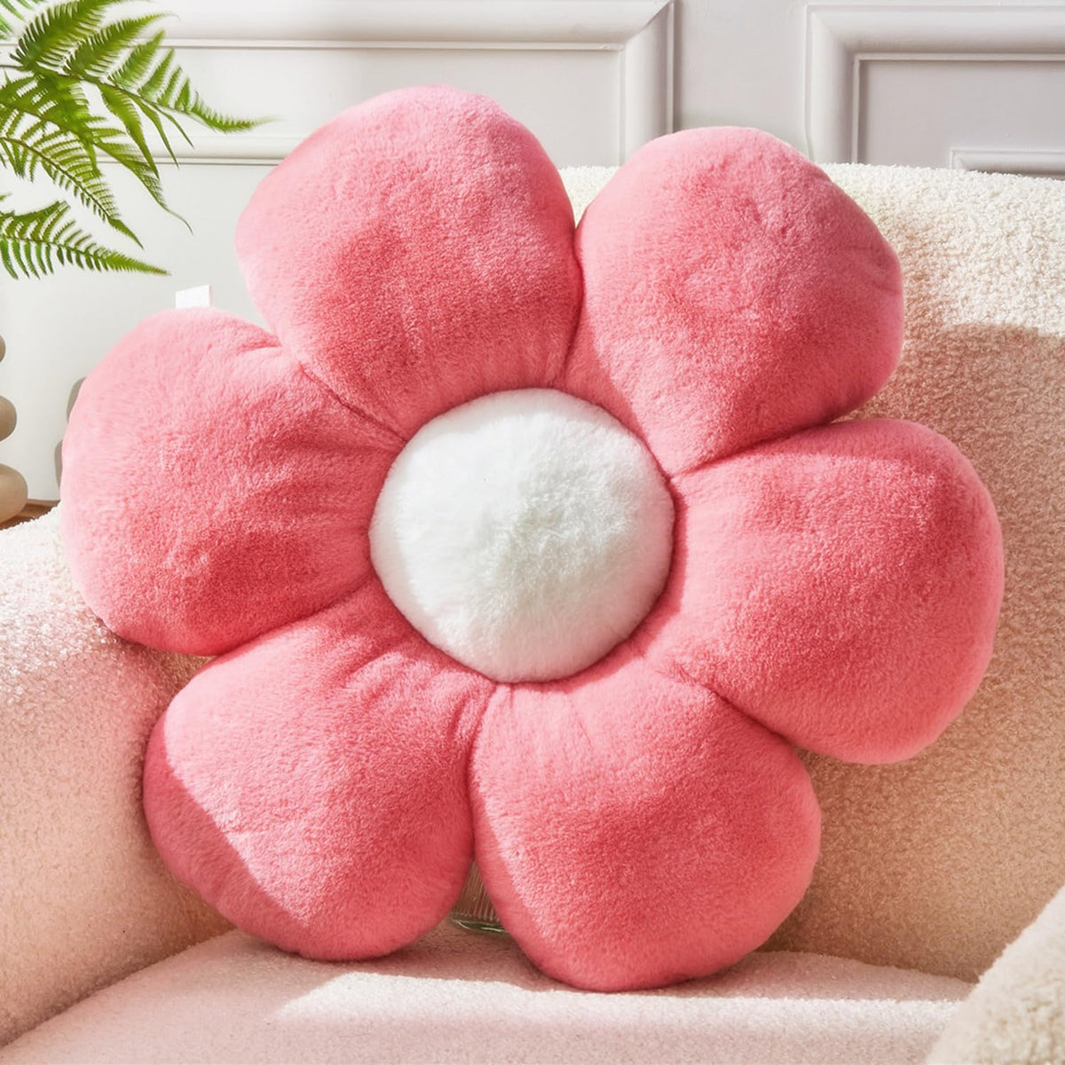 Flower Pillow,19.6In Daisy Pillow Blue Throw Pillows