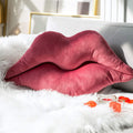 Ashler Lips Throw Pillows Smooth Soft Velvet Insert Included, Lip Shaped Pillow for Bed Living Room, New Red, 24 X 12 inches