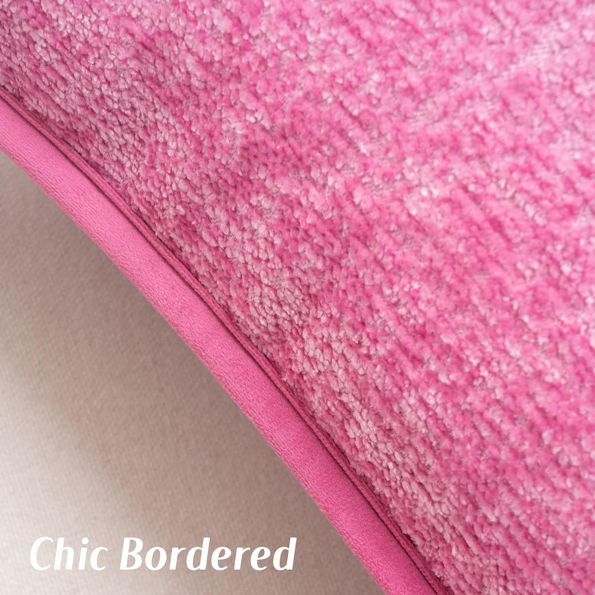 FUTEI Pack of 2 Chenille Soft Throw Pillow Covers 18x18 Inch, Hot Pink