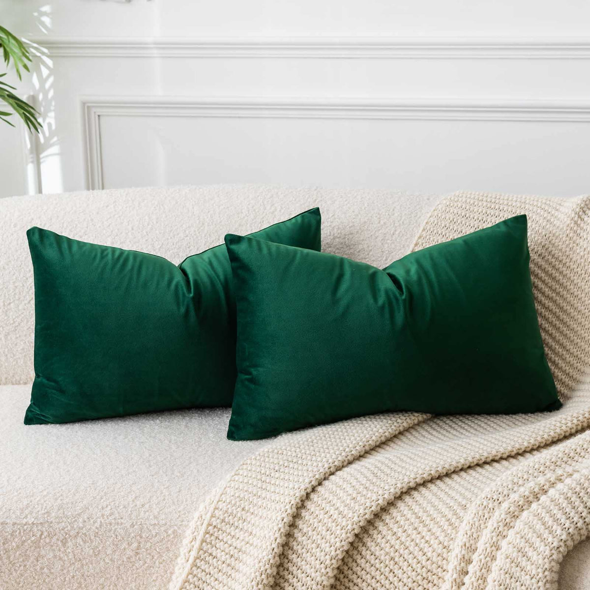 Velvet Throw Pillow Covers 18x18 for Couch Bed Sofa,Eggplant Purple