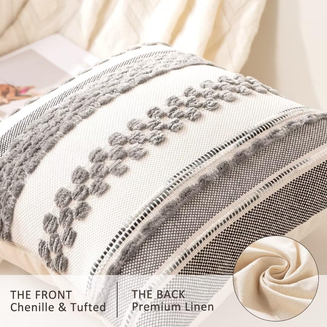 Boho Throw Pillow Covers Decorative Neutral Farmhouse Pillow case