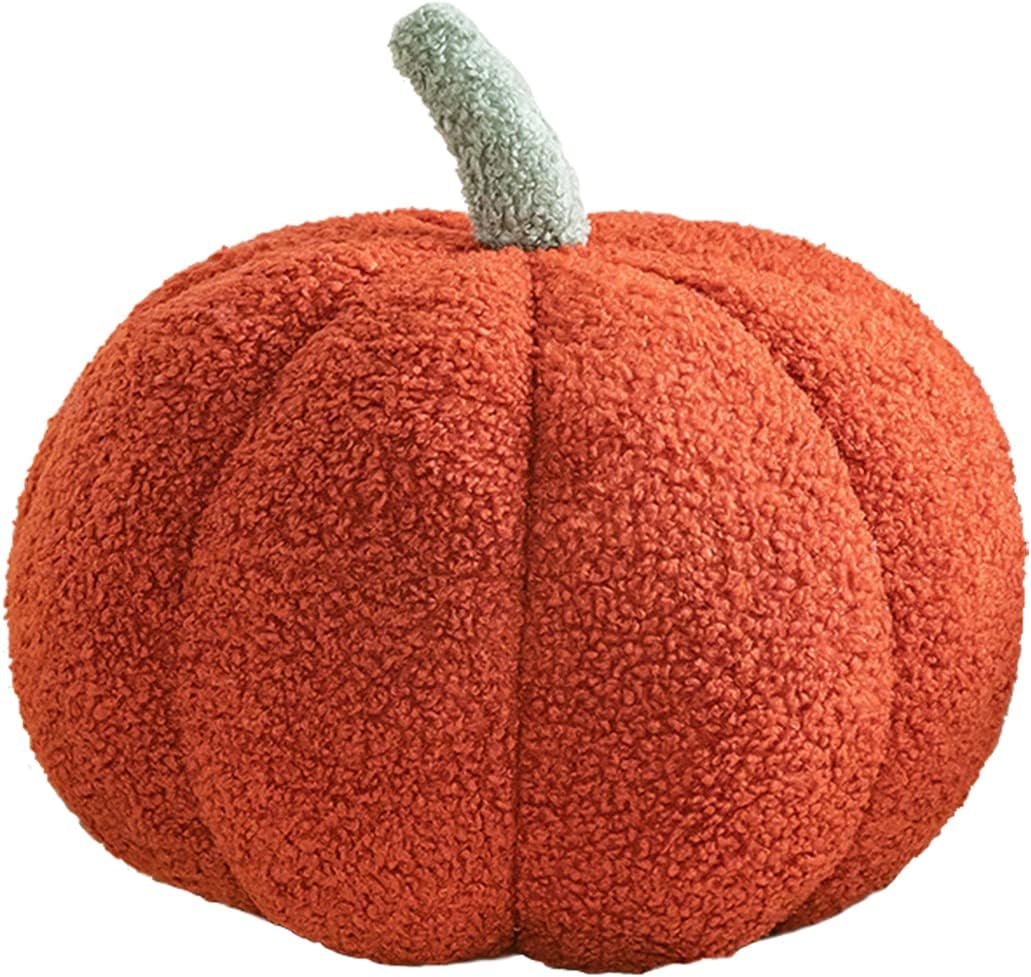3D Simulated Pumpkin Pillow Plush Pillow Sofa Cushion (7.8inch, Red)