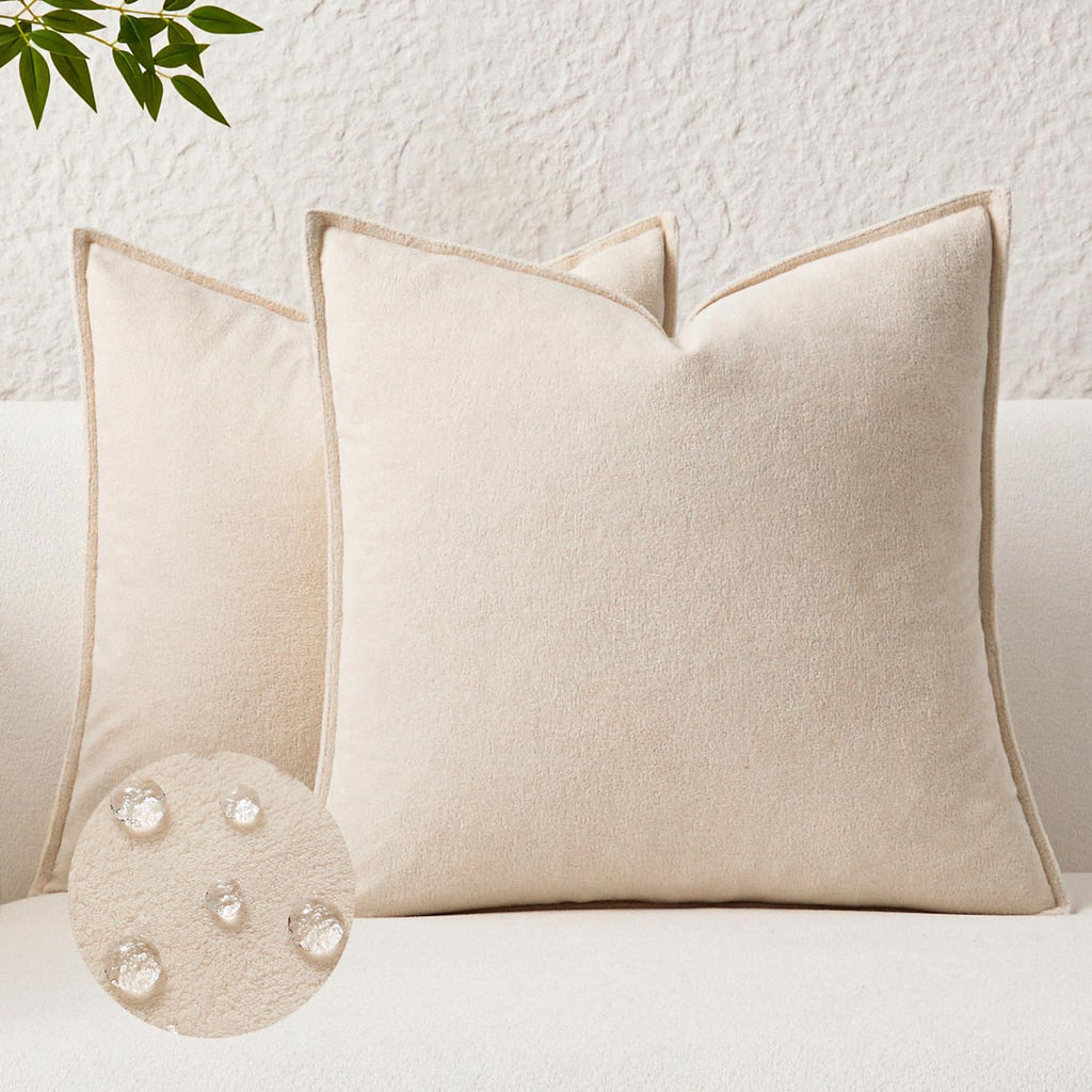 Kevin Textile Soft Waterproof Pillow Covers 20x20 Inch 2 Pack, Moss Green