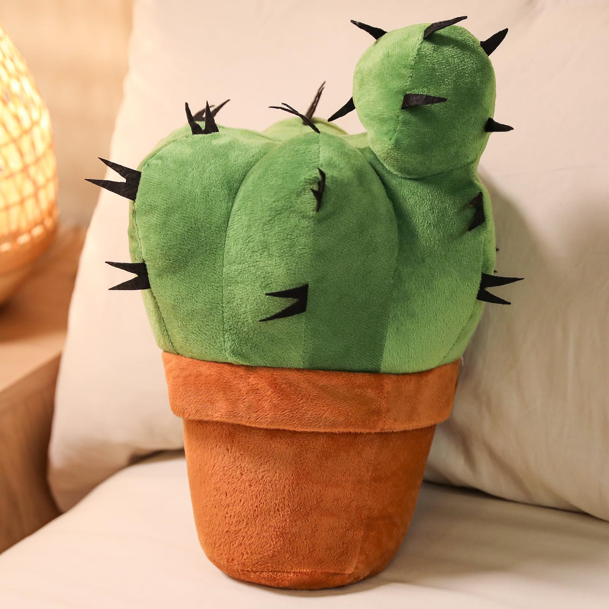 OtGalk 3D Cactus Throw Pillow, Plush Plant Cushion, 7.9-Inch