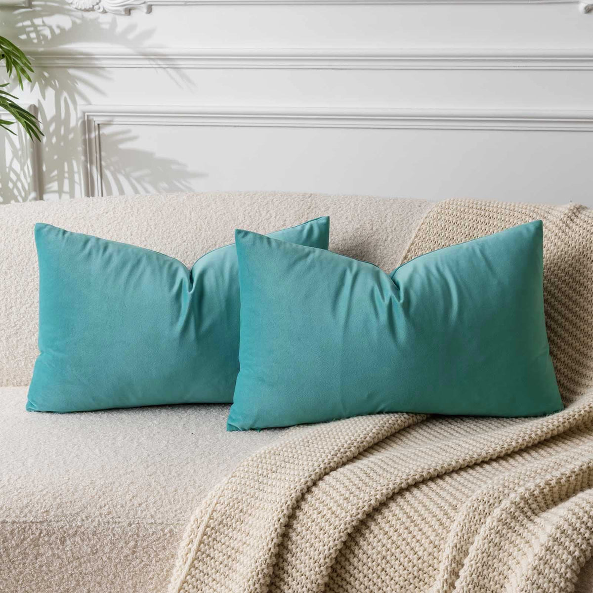 Velvet Throw Pillow Covers 18x18 for Couch Bed Sofa,Eggplant Purple