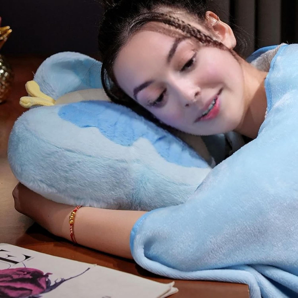 Cute Whimsical Butterfly Pillow Velvet Plush - Pink Decor Accent Cushion for Sofa, Dorm & Living Room, Gift for Throw Pillow Teens Room(Blue)