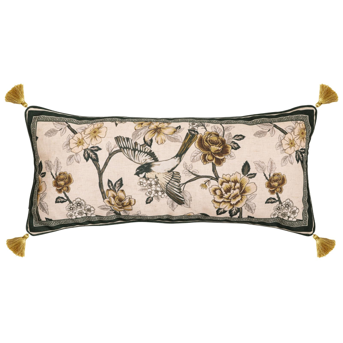 ISAENNE Vintage Elegant Linen Square Throw Pillow Cover,18"x18"-Albano A