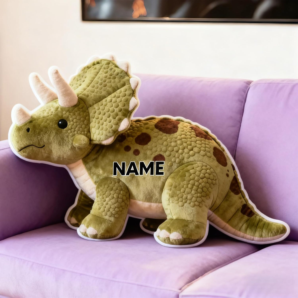 Personalized Dinosaur Shaped Pillow, Custom Name Plush Stuffed Pillows, Suitable for Beds, Sofas, Bedrooms, Living Rooms Custom Decorative Cushion Gifts for Birthday and Anniversary