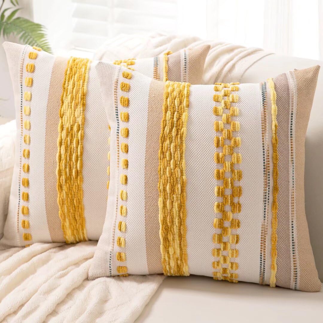Boho Throw Pillow Covers Decorative Neutral Farmhouse Pillow case