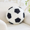 Soccer Throw Pillow Black Round Football Ball Pillow Soccer Plush Pillows Aesthetic Home Decor Soccer Ball Decorative Pillow Soft Soccer Ball for Bed Couth