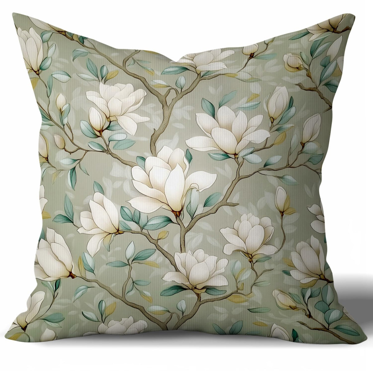 Vintage Blue Floral Throw Pillow Covers 18x18inch,William Morris Inspired Botanical Art Decorative Pillowcase Cushion Cover for Sofa Living Room Bed,Square Home Decor
