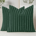 MIULEE Faux Fur Decorative Throw Pillow Covers 18x18 Set of 2 Sage Green