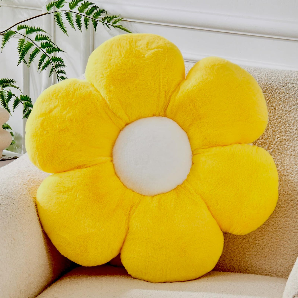 Flower Pillow,19.6In Daisy Pillow Blue Throw Pillows