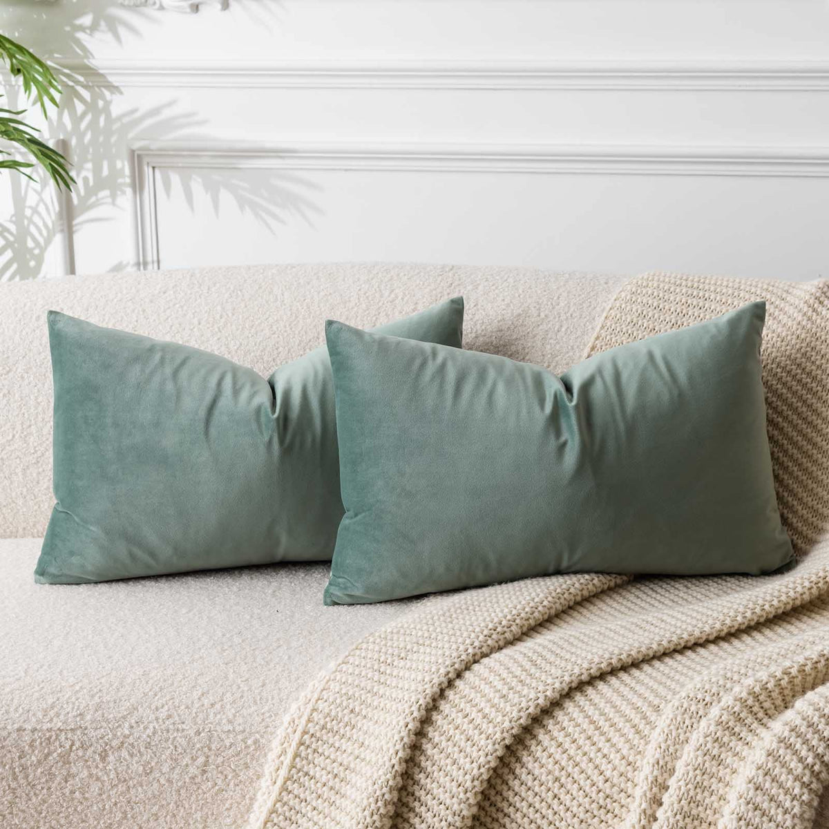 Velvet Throw Pillow Covers 18x18 for Couch Bed Sofa,Eggplant Purple
