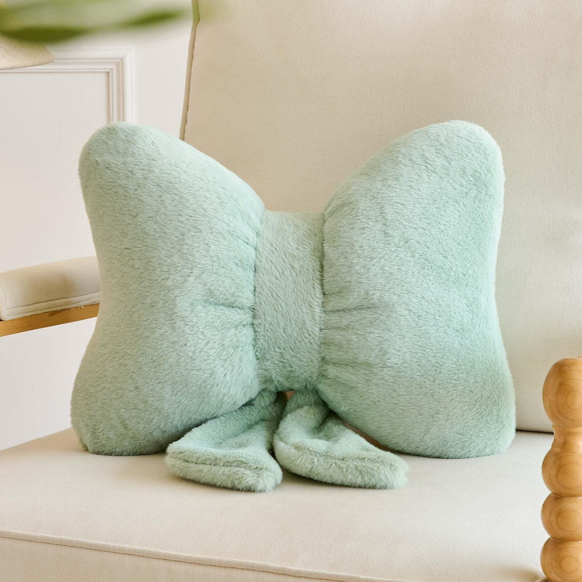 Lfsaaj Bowknot Pillow Pink Cute Bow Decorative Throw Pillows 12" Aesthetic Home Decor Bow Cushions Butterfly Knot Plush Pillow for Bedroom Couch
