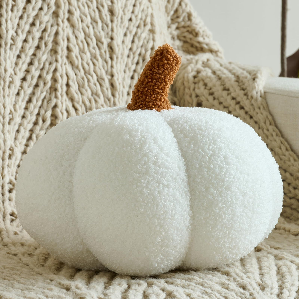 Pumpkin Pillows, Halloween Fall Room Décor (Orange, 8.6 Inches)